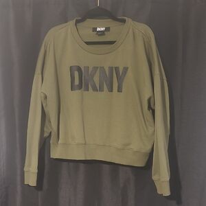 DKNY Olive Green Sweatshirt with Black Logo